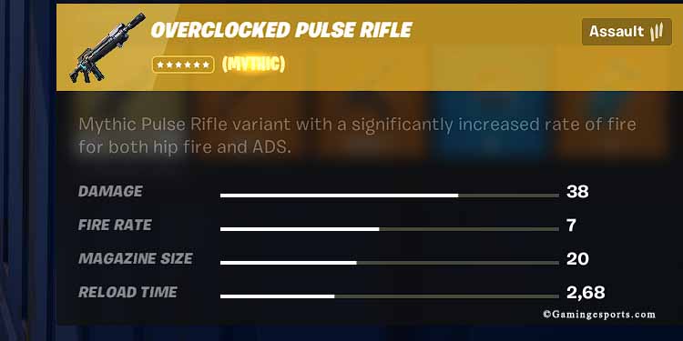 overclocked pulse rifle stats