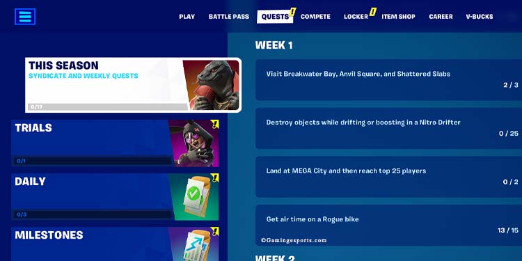 season week 1 2 questline fortnite 