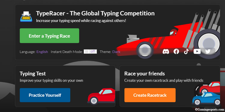 TypeRacer - the global typing competition