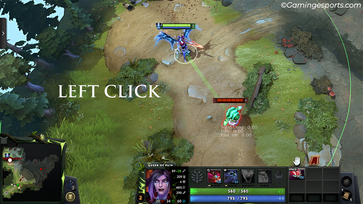 Use Left Click to target spells and items